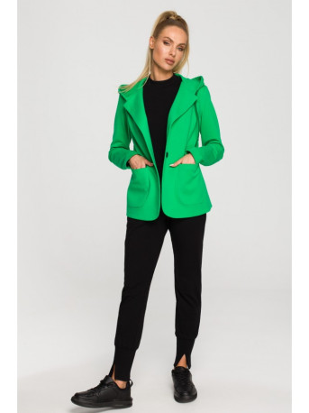 M691 Hooded blazer with single button - green