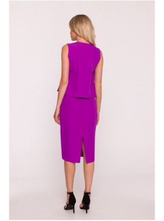 S422 Suknelė su nėrinių detale - levandų