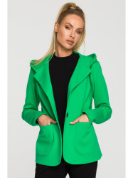 M691 Hooded blazer with single button - green