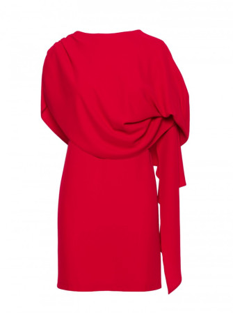 S423 Suknelė su pelerina - raudona