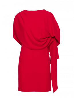 S423 Suknelė su pelerina - raudona