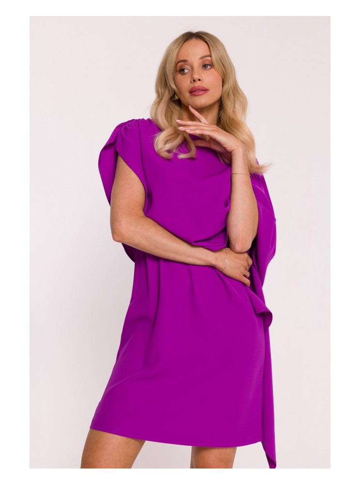 S423 Suknelė su apsiaustu - levandų