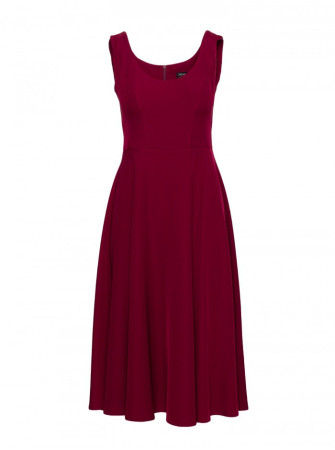 S424 Priglundanti ir platėjanti suknelė - kaštoninė