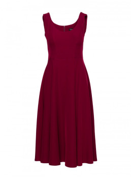 S424 Priglundanti ir platėjanti suknelė - kaštoninė