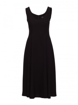 S424 Priglundanti ir platėjanti suknelė - juoda