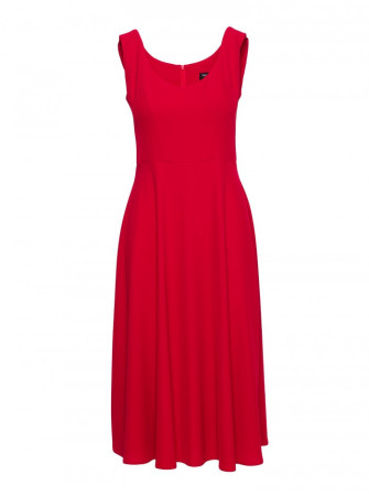 S424 Priglundanti ir platėjanti suknelė - raudona