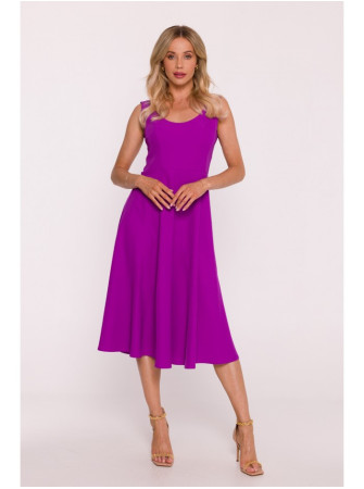 S424 Priglundanti ir platėjanti suknelė - levandų