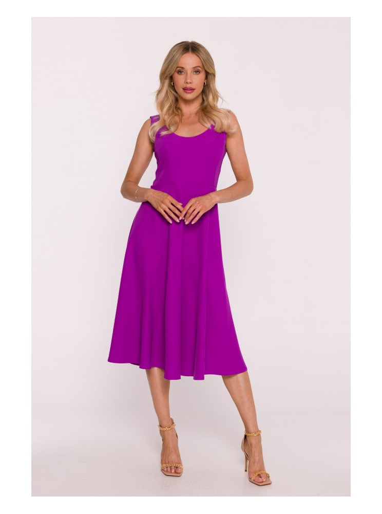 S424 Priglundanti ir platėjanti suknelė - levandų