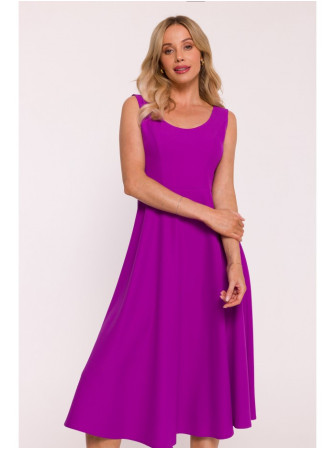 S424 Priglundanti ir platėjanti suknelė - levandų