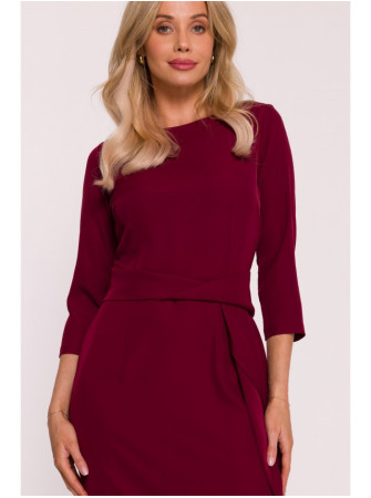 S425 S425 Suknelė su raukiniais - kaštoninė