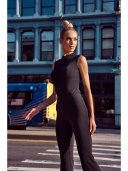 M697 High neck sleeveless bodysuit - black