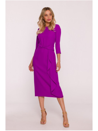 S425 Suknelė su raukiniais - levandų