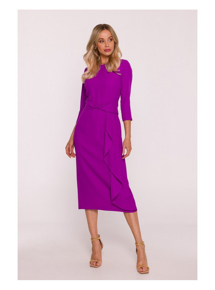 S425 Suknelė su raukiniais - levandų