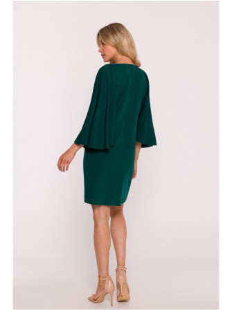 S426 Mini suknelė su šikšnosparnio rankovėmis - žalia