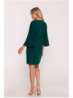 S426 Mini suknelė su šikšnosparnio rankovėmis - žalia