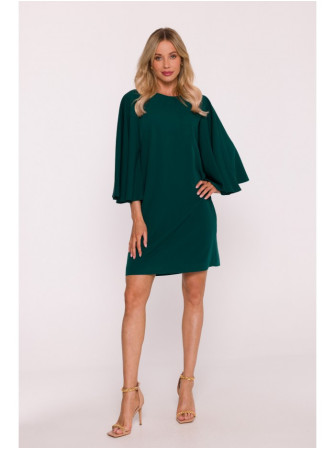 S426 Mini suknelė su šikšnosparnio rankovėmis - žalia
