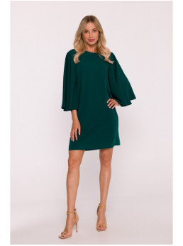 S426 Mini suknelė su šikšnosparnio rankovėmis - žalia
