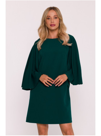 S426 Mini suknelė su šikšnosparnio rankovėmis - žalia