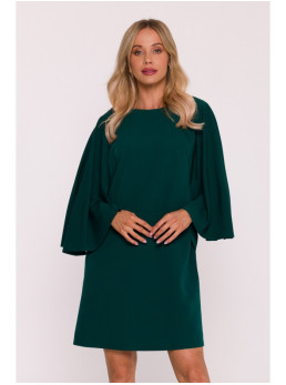 S426 Mini suknelė su šikšnosparnio tipo rankovėmis - žalia