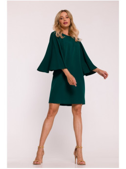 S426 Mini suknelė su šikšnosparnio rankovėmis - žalia