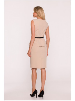 S427 Sijonuota suknelė - smėlio