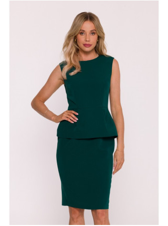 S427 Žalias suknelė su baskute - žalia