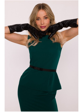 S427 Žalias suknelė su baskute - žalia