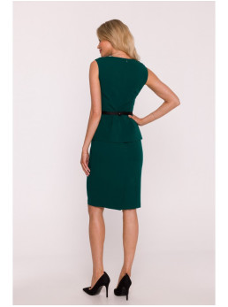 S427 Žalias suknelė su baskute - žalia