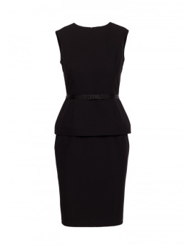 S427 Suknelė su baskute - juoda