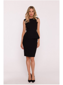 S427 Suknelė su baskute - juoda