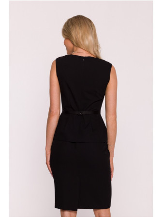 S427 Suknelė su baskute - juoda