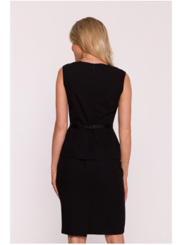 S427 Suknelė su baskute - juoda