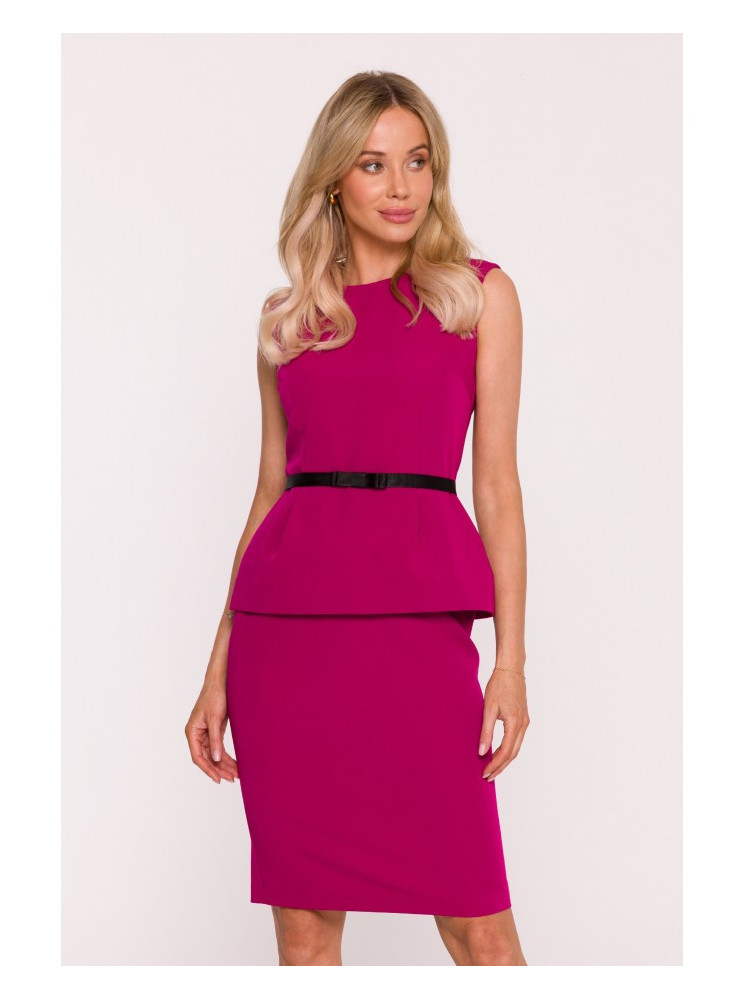 S427 Sukurta siluetuota suknelė - slyvų