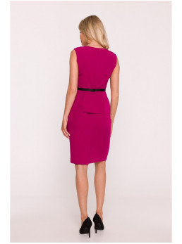 S427 Sukurta siluetuota suknelė - slyvų