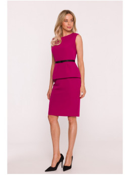 S427 Sukurta siluetuota suknelė - slyvų