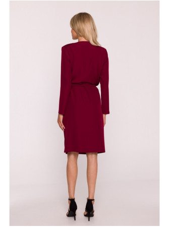 S428 Suknelė krentančia apykakle - kaštoninė