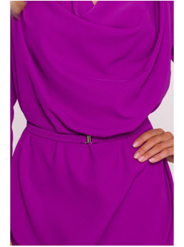 S428 Suknelė krentančia apykakle - levandų