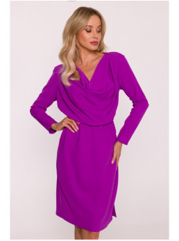 S428 Suknelė krentančia apykakle - levandų