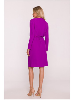 S428 Suknelė su krentančia apykakle - levandų