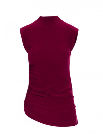 M890 Komplektas: raukinių palaidinė ir plačios kelnės - kaštoninė