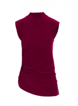 M890 Derinys: marškinėliai su raukiniais ir plačios kelnės - kaštoninė