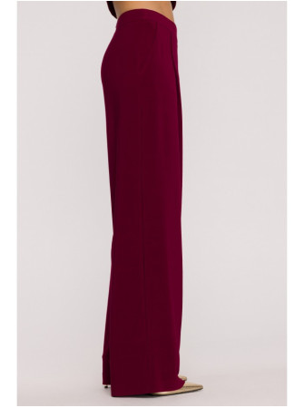 M890 Komplektas: raukinių palaidinė ir plačios kelnės - kaštoninė