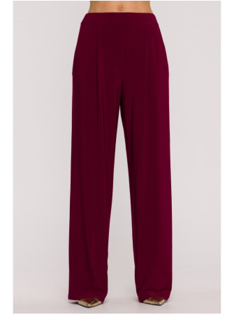 M890 Komplektas: raukinių palaidinė ir plačios kelnės - kaštoninė