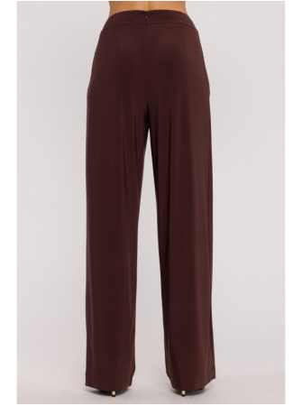 M890 Komplektas: rauktas viršus ir plačios kelnės - ruda