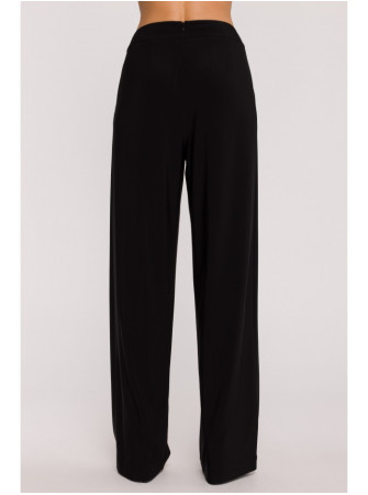 M890 Komplektas: marškinėliai su raukiniais ir plačios kelnės - juoda