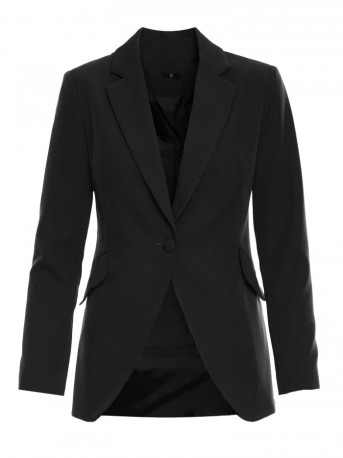 M701 Single button blazer with asymmetrical pockets - black