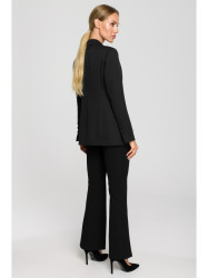 M701 Single button blazer with asymmetrical pockets - black