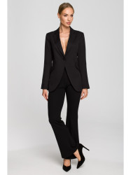M701 Single button blazer with asymmetrical pockets - black