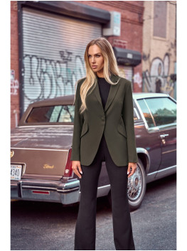 M701 Single button blazer with asymmetrical pockets - khaki