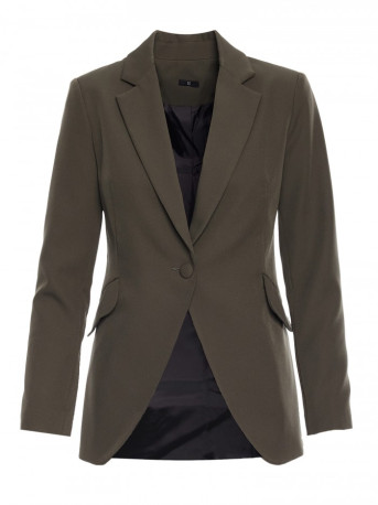 M701 Single button blazer with asymmetrical pockets - khaki